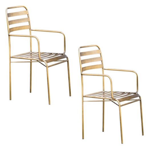 Picture of Raymond Set of 2 Armchairs Metal Bronze Castle Road Interiors