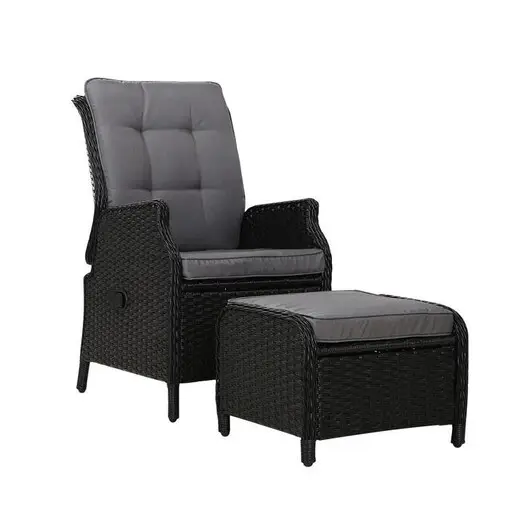 Picture of Recliner Chair Sun lounge Setting Outdoor Furniture Patio Wicker Sofa
