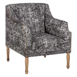 Picture of Regent Upholstered Armchair Fabric Black/White Amalfi