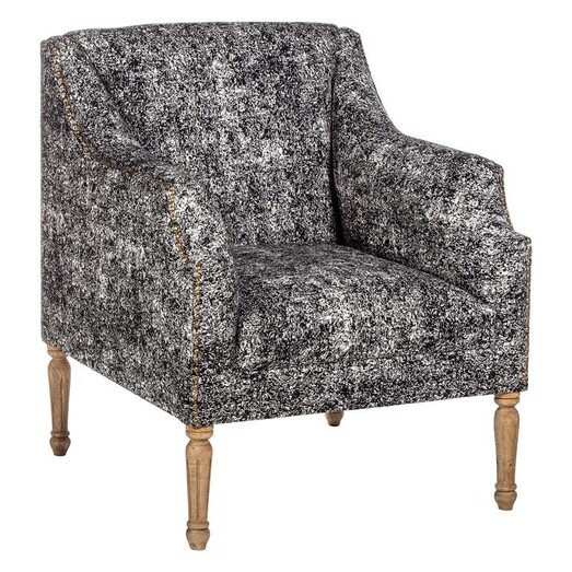 Picture of Regent Upholstered Armchair Fabric Black/White Amalfi