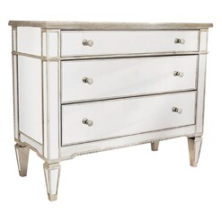 Picture of Relik 3-Drawer Mirrored Chest MDF Silver Dasch Design