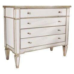 Picture of Relik 4-Drawer Mirrored Chest MDF Silver Dasch Design