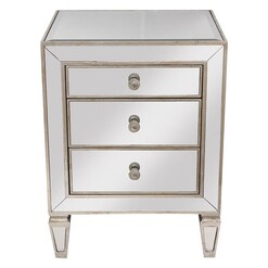 Picture of Relik Mirrored Bedside Table, Seamless MDF Silver Dasch Design