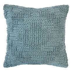 Picture of Remy Geometric Textured Cushion in Blue by Bambury