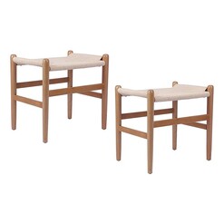 Picture of Replica Hans Wegner Wishbone Dining Low Stool (Set of 2) in Light Timber by casabona