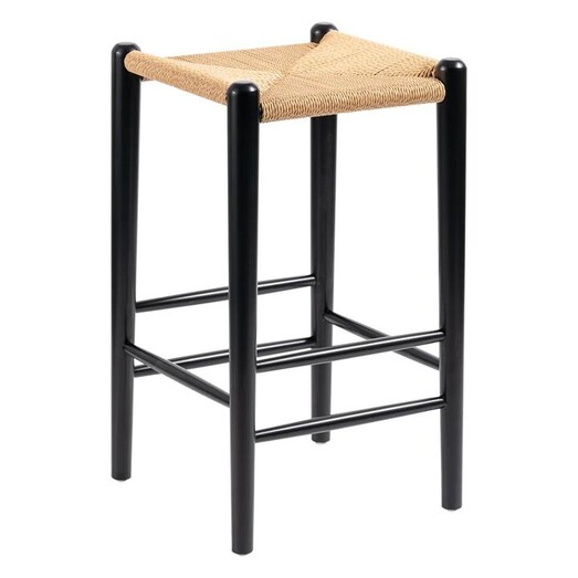 Picture of Replica Hans Wegner Wishbone Timber Bar Stool in Black/Natural by casabona Picture of Replica Hans Wegner Wishbone Timber Bar Stool in Black/Natural by casabona