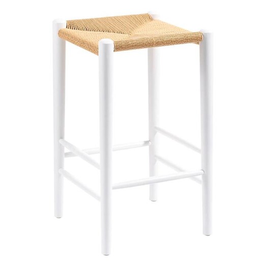 Picture of Replica Hans Wegner Wishbone Timber Bar Stool in White by casabona Picture of Replica Hans Wegner Wishbone Timber Bar Stool in White by casabona