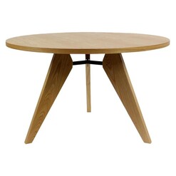 Picture of Replica Jean Prouve Gueridon Round Ash Dining Table in Light Brown by Calibre