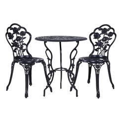 Picture of Ribe 3-Piece Outdoor Aluminium Bistro Set Black Frisse Outdoors