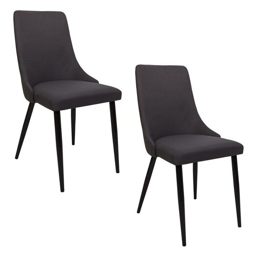 Picture of Rilke Set of 2 Fabric Dining Chairs Grey Bay Road Designs