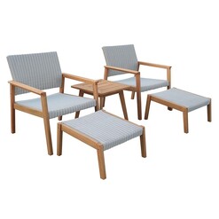 Picture of Rinnia 5-Piece Wicker Lounge Set Wood Grey Nova Caeli