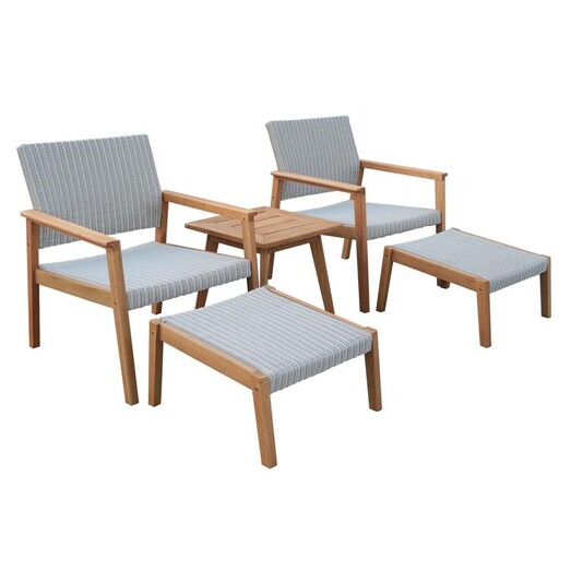 Picture of Rinnia 5-Piece Wicker Lounge Set Wood Grey Nova Caeli