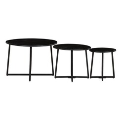 Picture of Rio Set of 3 Round Nested Coffee Table in Black by Fab Habitat