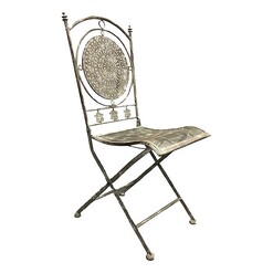 Picture of Riviera Antique-Look Outdoor Chair Metal Distressed Light Grey Artisan Homewares
