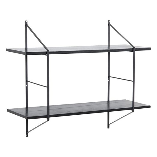 Picture of Riyev 2-Tier Wall Mounted Shelf Wood Black Iniko