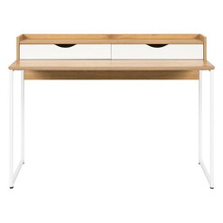 Picture of Roburn Study Desk in White/Oak by Dover Mason