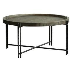Picture of Roccoco Recycled Timber Coffee Table Elm Dark Brown/Black Alliance Furniture