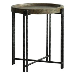 Picture of Roccoco Recycled Timber Side Table Elm Dark Brown/Black Alliance Furniture