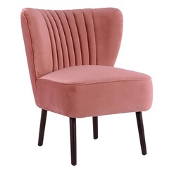 Picture of Roldani Velvet Lounge Chair, Black Legs in Pink by D&D Design