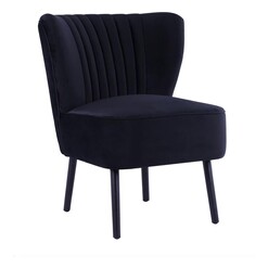 Picture of Roldani Velvet Lounge Chair, Legs in Black by D&D Design