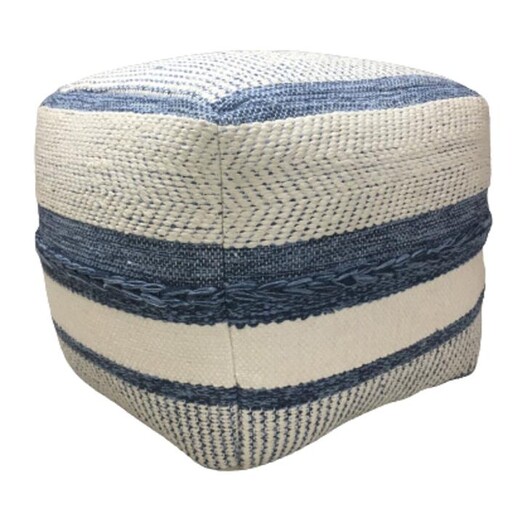 Picture of Roly Kilim Ottoman Cotton Blue/White Status Collections
