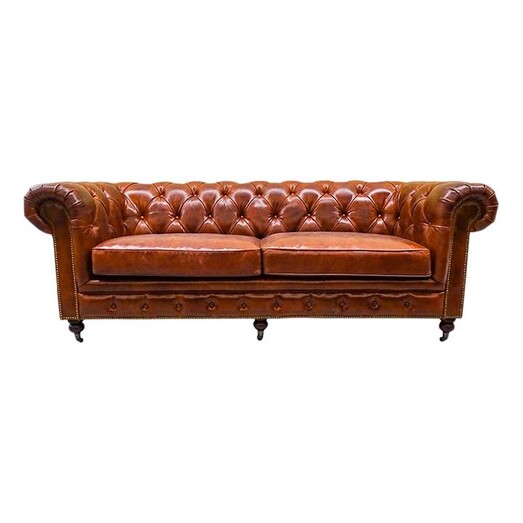 Picture of Roma 3 Seater Sofa Leather Vintage Cigar Searles Homewares