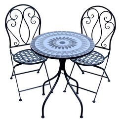 Picture of Romina 3-Piece Patio Outdoor Dining Set Metal The Complete Garden