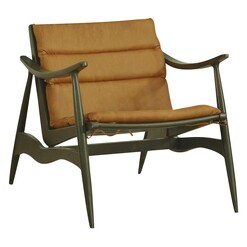 Picture of Ronan Leather Armchair Mahogany Dark Brown/Tan Leather Mise En Scene