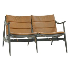 Picture of Ronan Leather Sofa Mahogany Dark Brown/Tan Leather Mise En Scene