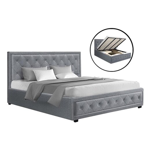 Picture of Rorty Storage Bed Fabric Grey Resort Living