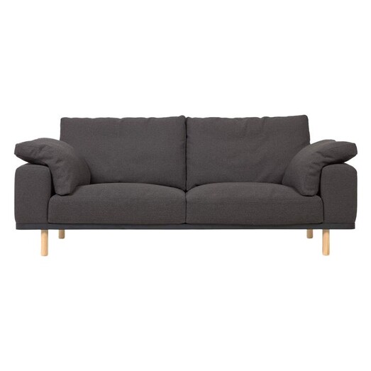 Picture of Rosemont 3 Seater Sofa with Timber Legs in Grey/Light Brown by Vida & Co.