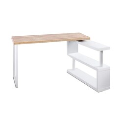 Picture of Rotary Corner Desk Wood Natural/White Resort Living