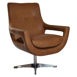 Picture of Ruben Leather Swivel Armchair Toffee Alliance Furniture