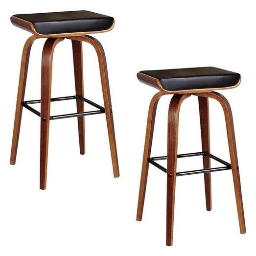 Picture of Ruby Set of 2 Bar Stool with Footrest Faux Leather Assorted casabona