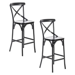 Picture of Ruelle Outdoor Bar Stool (Set of 2) Aluminium Black SLH