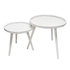 Picture of Rumba Rattan Side Table (Set of 2) White Stoneleigh & Roberson