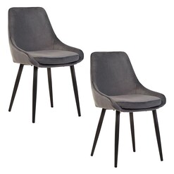 Picture of Runa Set of 2 Dining Chairs in Grey by Bay Road Designs