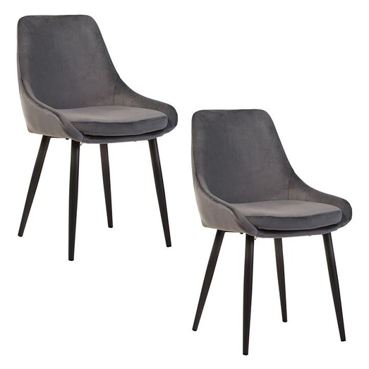Picture of Runa Set of 2 Dining Chairs in Grey by Bay Road Designs