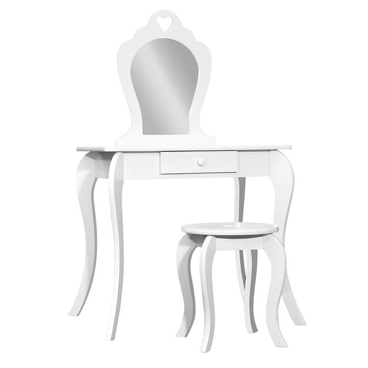 Picture of Runin Kids' Dressing Table & Stool Set MDF White Big Fun Club
