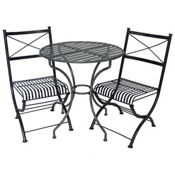 Picture of Rye Iron 3-Piece Outdoor Setting Steel Dark Charcoal Channel Enterprises