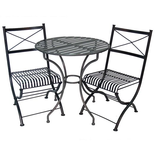 Picture of Rye Iron 3-Piece Outdoor Setting Steel Dark Charcoal Channel Enterprises