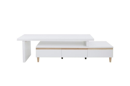 Picture of Sabrina Extendable TV Stand Cabinet Entertainment Unit - White