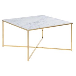 Picture of Sadie Marble Look Coffee Table in White/Gold by Iniko