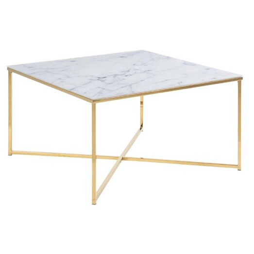 Picture of Sadie Marble Look Coffee Table in White/Gold by Iniko