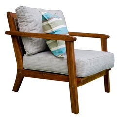 Picture of Saigon Outdoor Armchair Wood Brown/Grey QFurniture