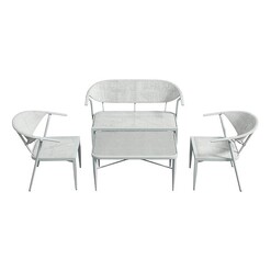 Picture of Sakura 4-Piece Outdoor Lounge Set Steel White E-living