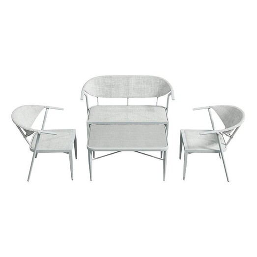 Picture of Sakura 4-Piece Outdoor Lounge Set Steel White E-living