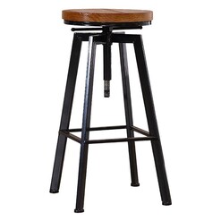 Picture of Salis Industrial Bar Stool Metal Oak Levede