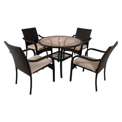 Picture of San Pico 5-Piece Outdoor Dining Set, Brown Wicker Homeflex