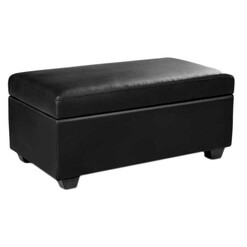 Picture of Sanela PU Leather Storage Ottoman Faux Leather Black Resort Living